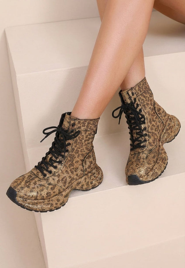 NEW290726 Luipaard Sneakers met Hoge Schacht