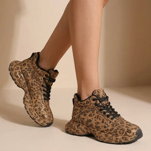 NEW290726 Luipaard Sneakers met Hoge Schacht