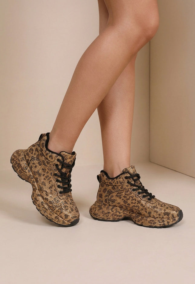 NEW290726 Luipaard Sneakers met Hoge Schacht
