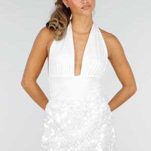 NEW290726 Witte Halter Body met Open Rug