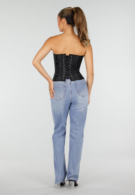 NEW290726 Zwart Korset met Jacquard Print