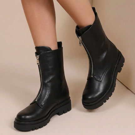 NEW290726 Zwarte Biker Boots met Rits