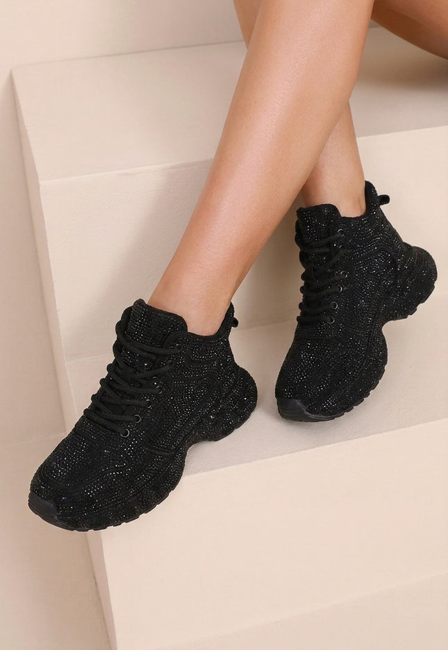 NEW290726 Zwarte Sneakers met Strass