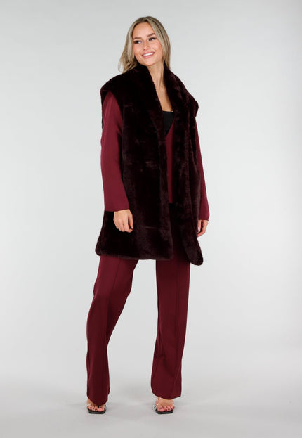 NEW291025 Bordeauxrode Bont Bodywarmer