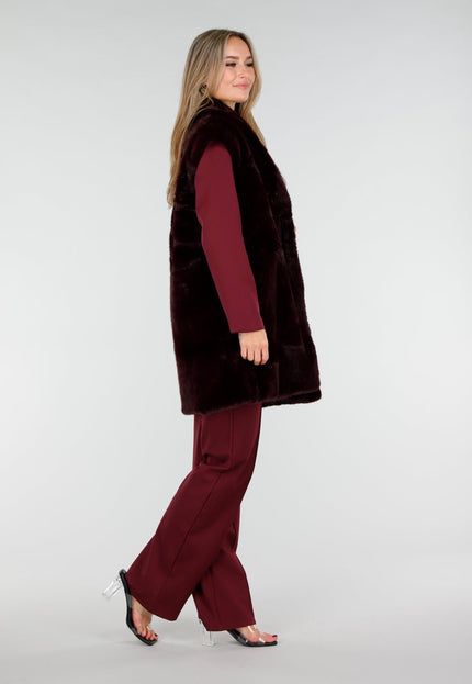 NEW291025 Bordeauxrode Bont Bodywarmer