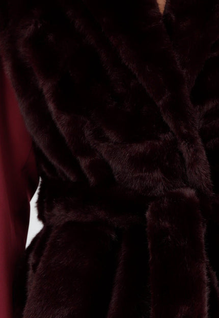 NEW291025 Bordeauxrode Bont Bodywarmer