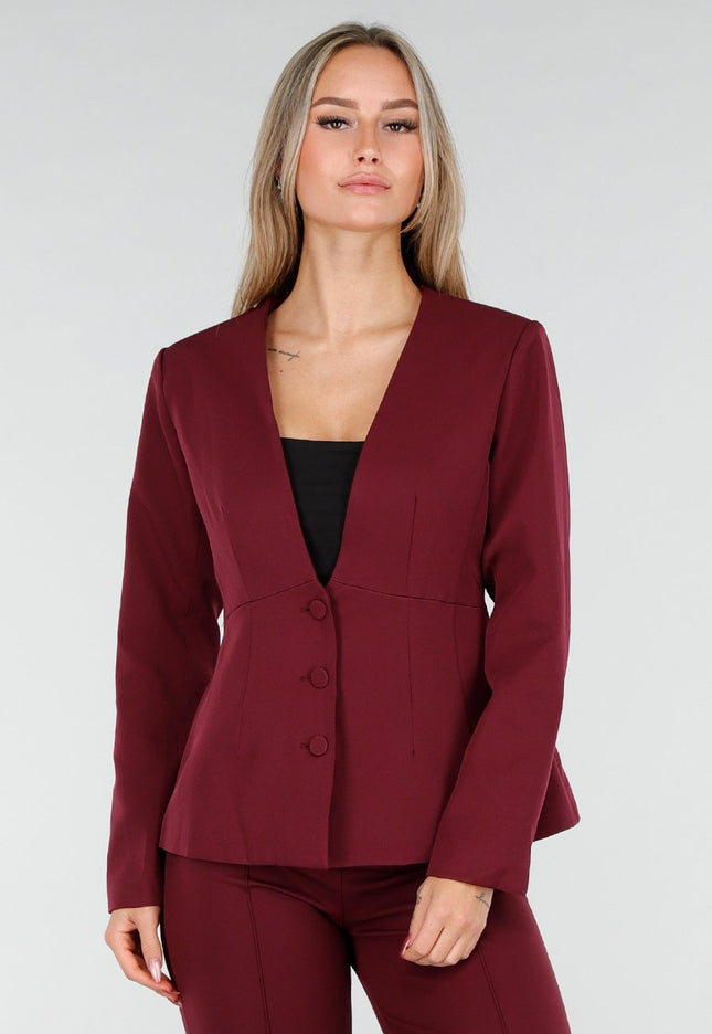 NEW291025 Burgundy Blazer
