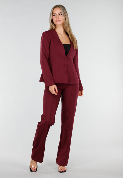 NEW291025 Burgundy Blazer
