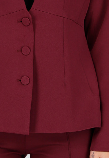 NEW291025 Burgundy Blazer