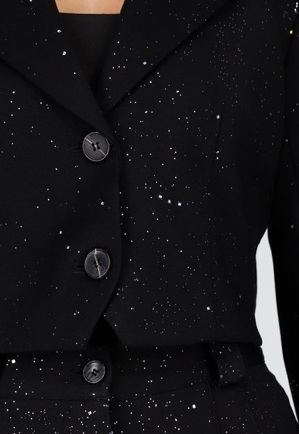 Cropped Glitter Gilet Blazer