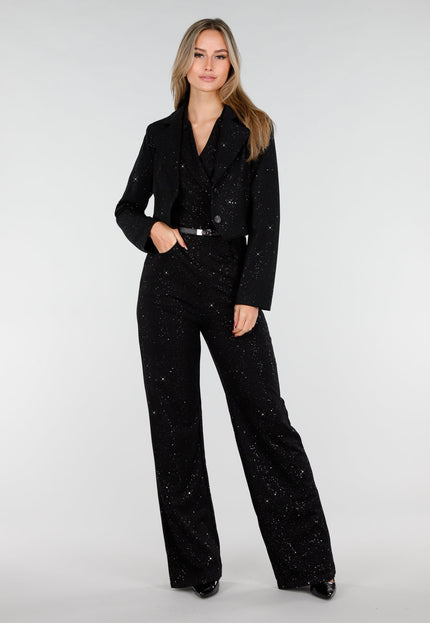 Cropped Glitter Gilet Blazer