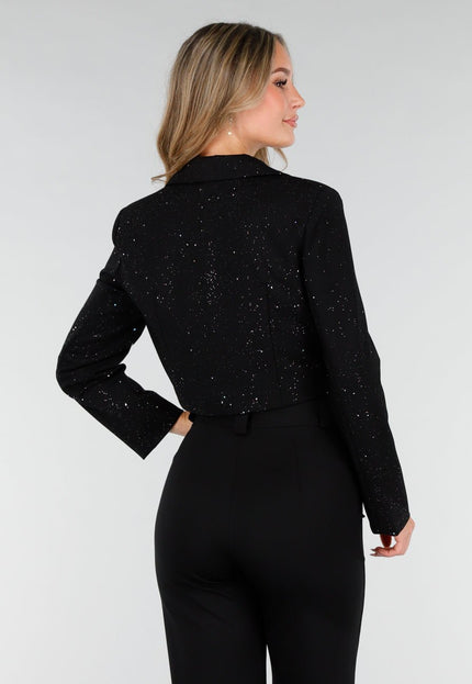 Cropped Glitter Gilet Blazer