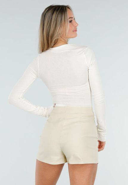 NEW291025 Ecru Asymmetrische Top