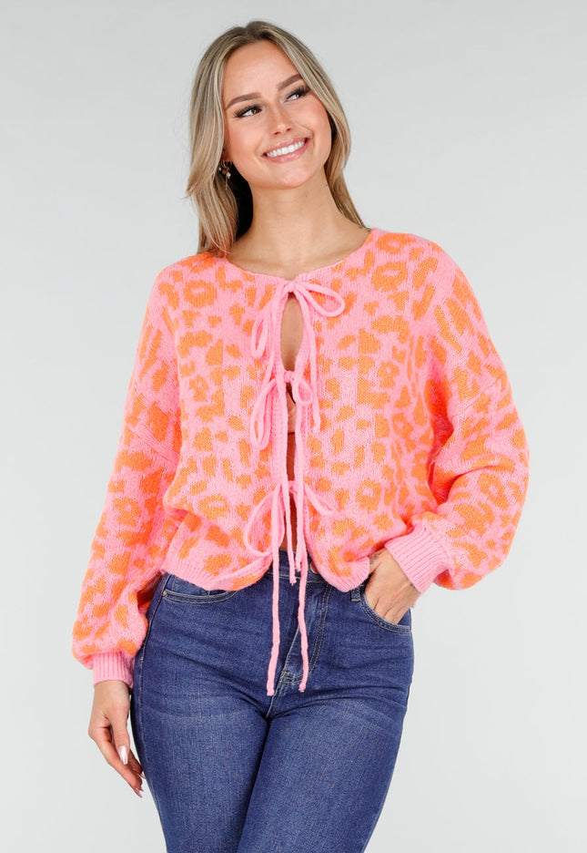 NEW291025 Neonroze Panterprint Trui