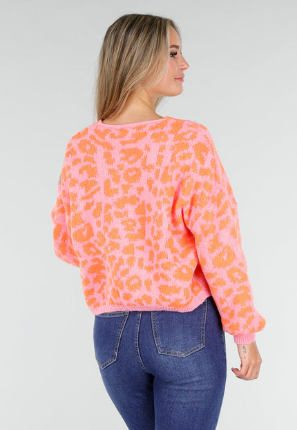 NEW291025 Neonroze Panterprint Trui