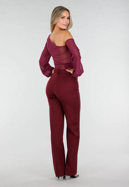 NEW291025 Paarse One Shoulder Top