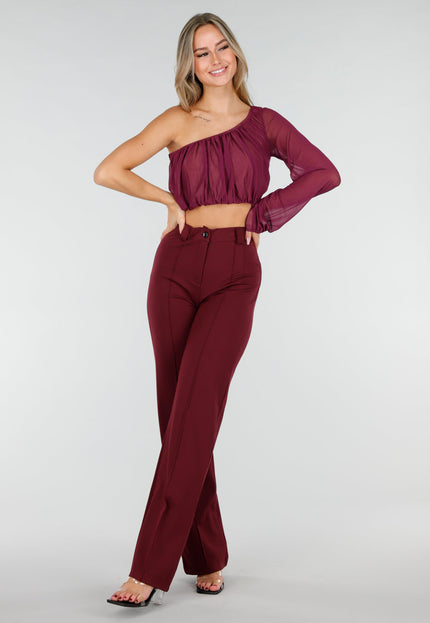 NEW291025 Paarse One Shoulder Top