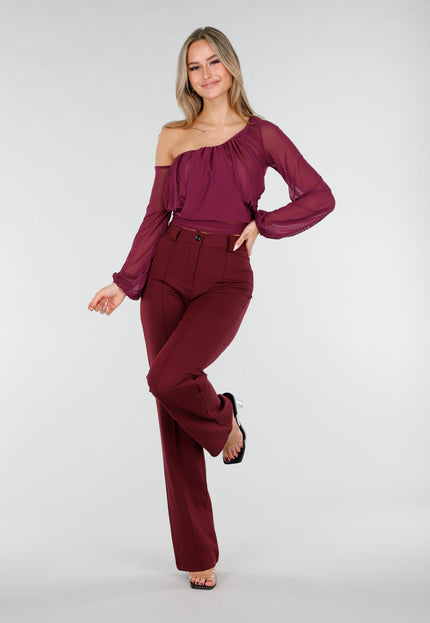 NEW291025 Paarse One Shoulder Top