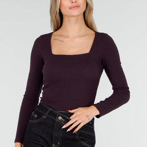 NEW291025 Paarse Stretch Top