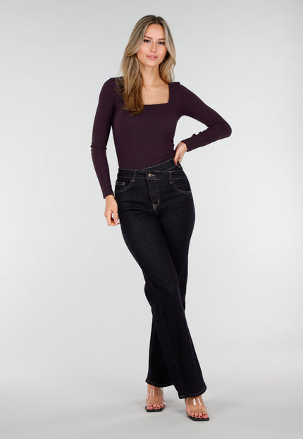 NEW291025 Paarse Stretch Top