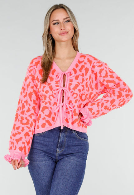 NEW291025 Roze Panterprint Trui