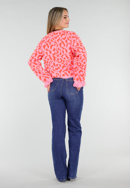 NEW291025 Roze Panterprint Trui