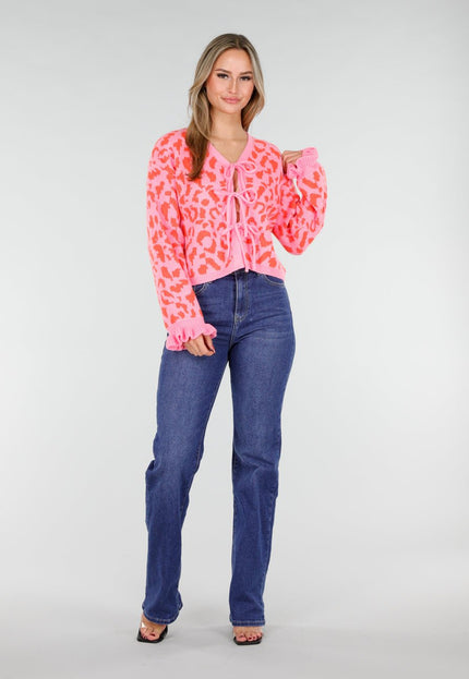 NEW291025 Roze Panterprint Trui