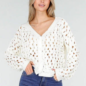 NEW291025 Witte Gebreide Trui