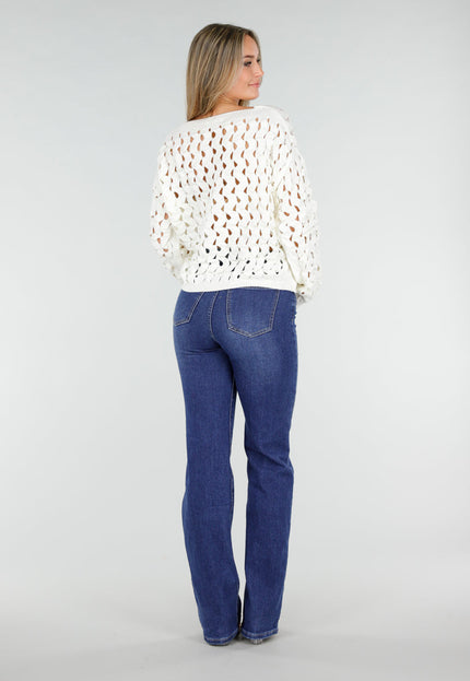 NEW291025 Witte Gebreide Trui