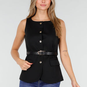 NEW291025 Zwart Gilet