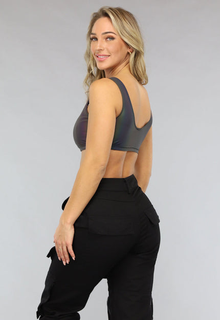 NEW2911 Reflecterende Korte Top