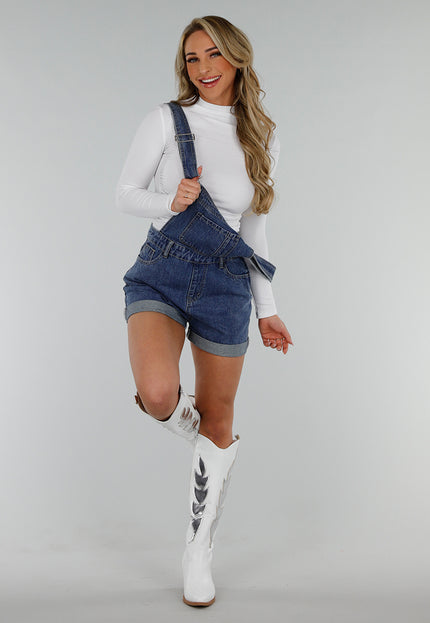 NEW300425 Denim Tuinbroek Playsuit