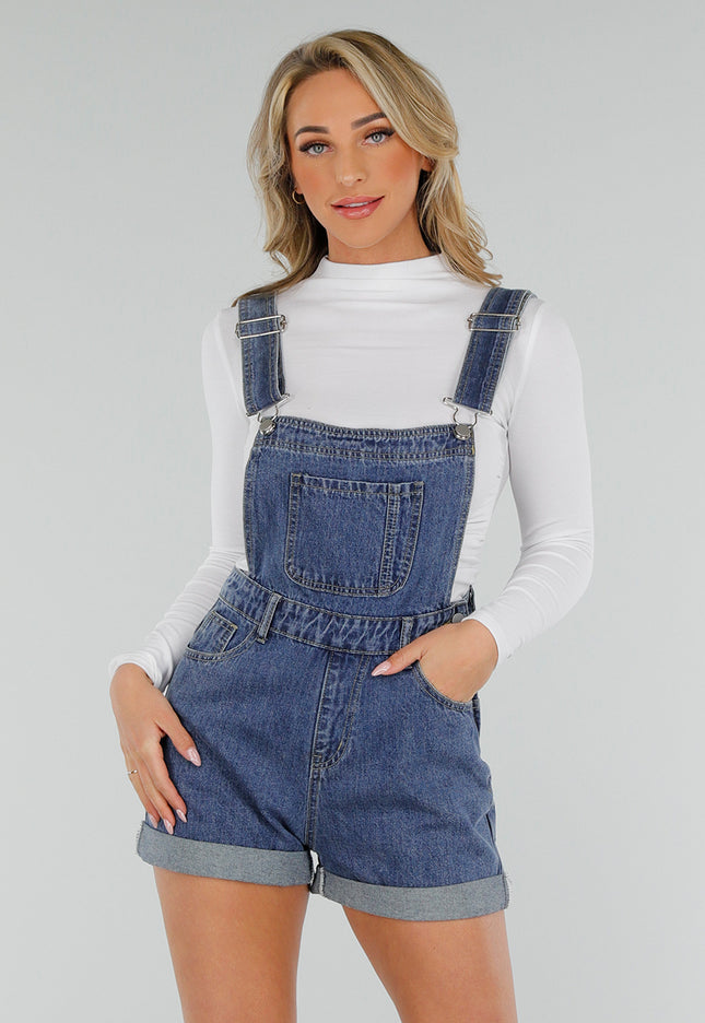 NEW300425 Denim Tuinbroek Playsuit