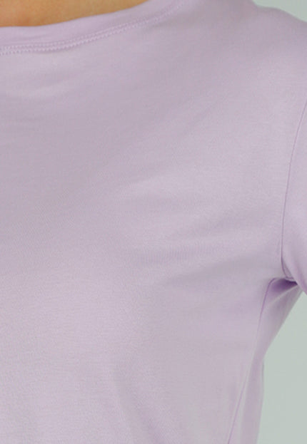 NEW300425 Lichtpaars Stretch T-shirt met Loose Fit