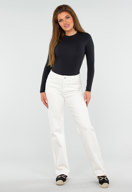 NEW300425 Zachte Zwarte Stretch String Bodysuit