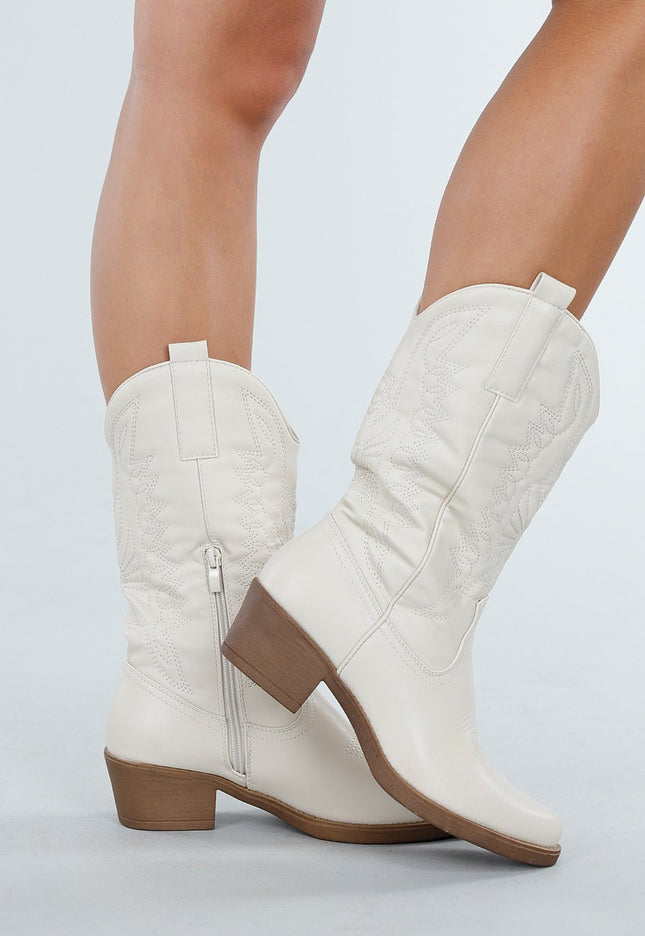 NEW300725 Beige Cowboylaarzen met Rits