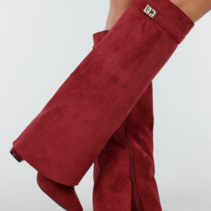 OP=OP.49.NL Bordeaux Rode Overlap Laarzen