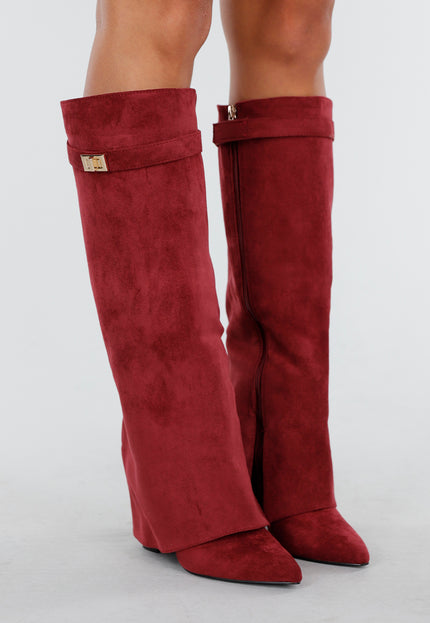 OP=OP.49.NL Bordeaux Rode Overlap Laarzen