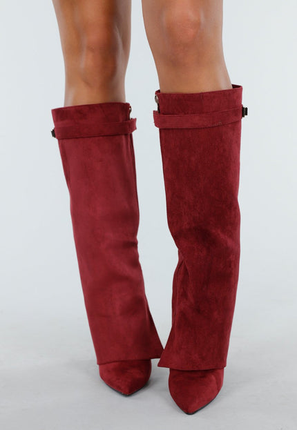 OP=OP.49.NL Bordeaux Rode Overlap Laarzen