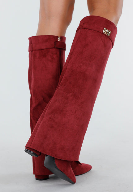 OP=OP.49.NL Bordeaux Rode Overlap Laarzen