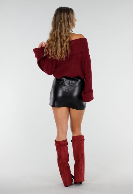 OP=OP.49.NL Bordeaux Rode Overlap Laarzen