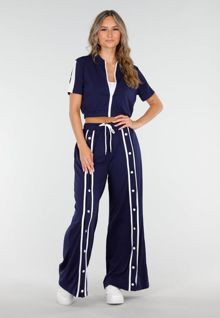 OP=OP.36.NL Donkerblauwe Set met Vestje en Wijde Broek