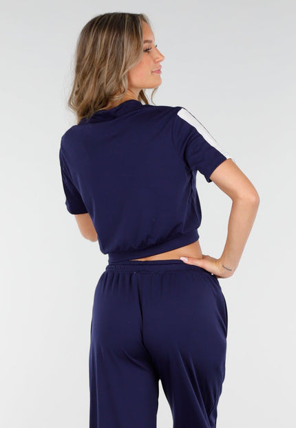 OP=OP.36.NL Donkerblauwe Set met Vestje en Wijde Broek