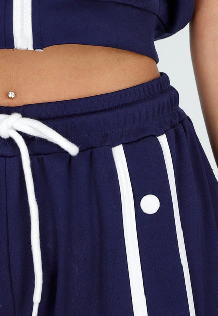 OP=OP.36.NL Donkerblauwe Set met Vestje en Wijde Broek