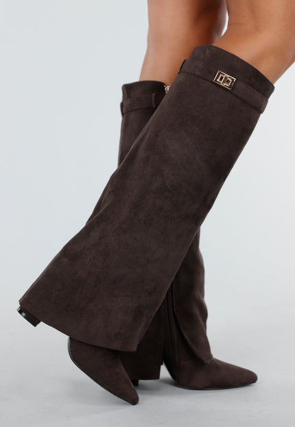 NEW300725 Donkerbruine Overlap Laarzen