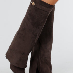 NEW300725 Donkerbruine Overlap Laarzen