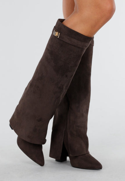 NEW300725 Donkerbruine Overlap Laarzen