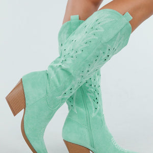 NEW300725 Mint Suèdelook Cowboylaarzen