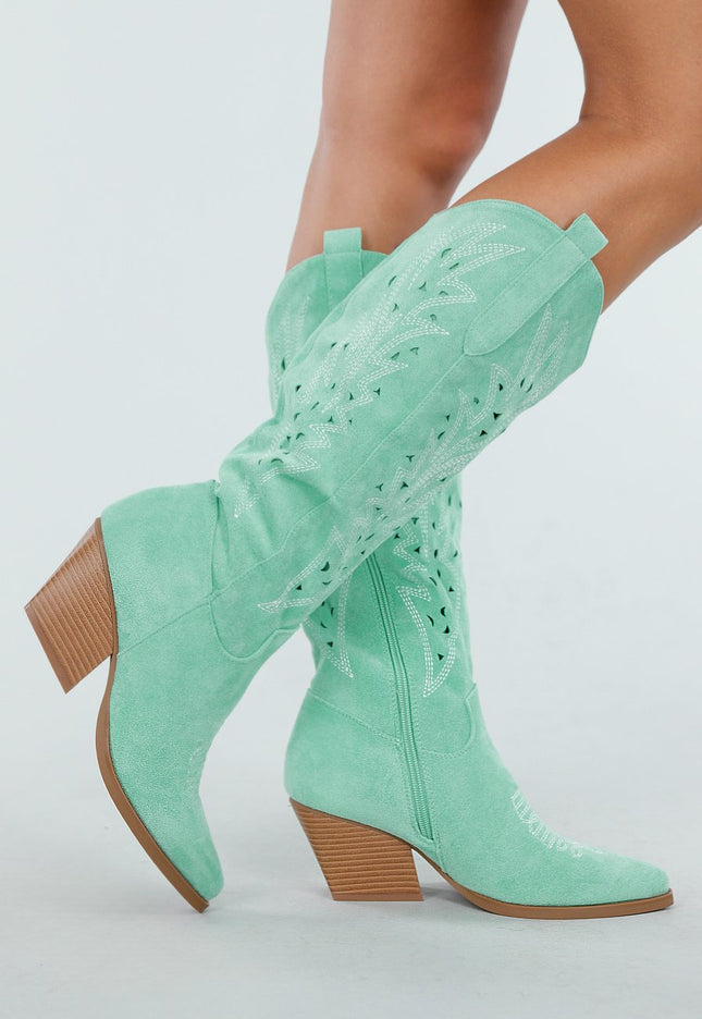 NEW300725 Mint Suèdelook Cowboylaarzen