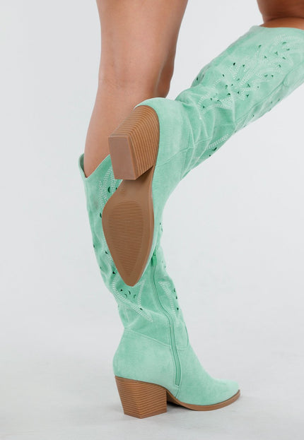 NEW300725 Mint Suèdelook Cowboylaarzen
